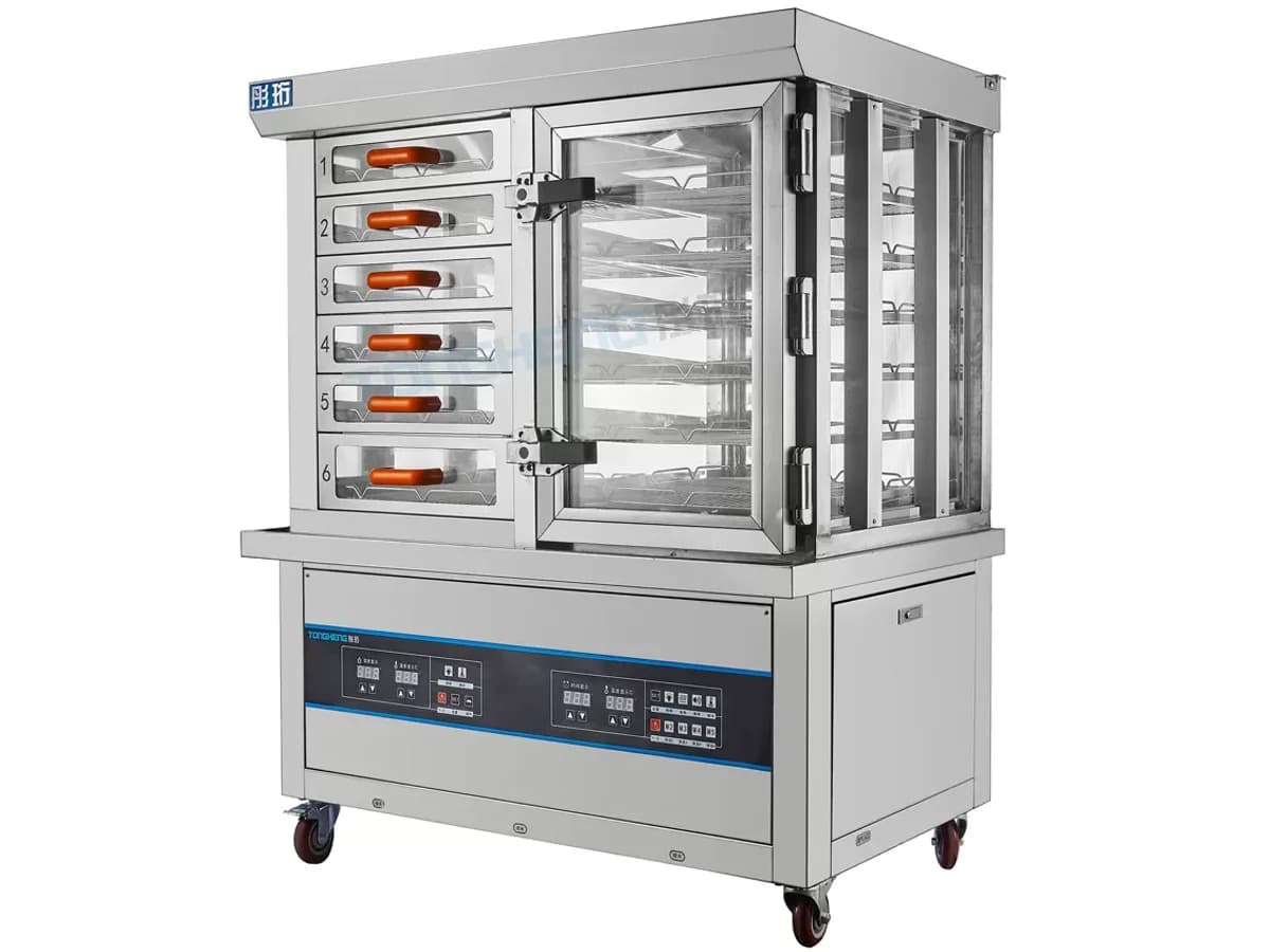 Commercial glass food steamer and bun warmer display for hot holding service