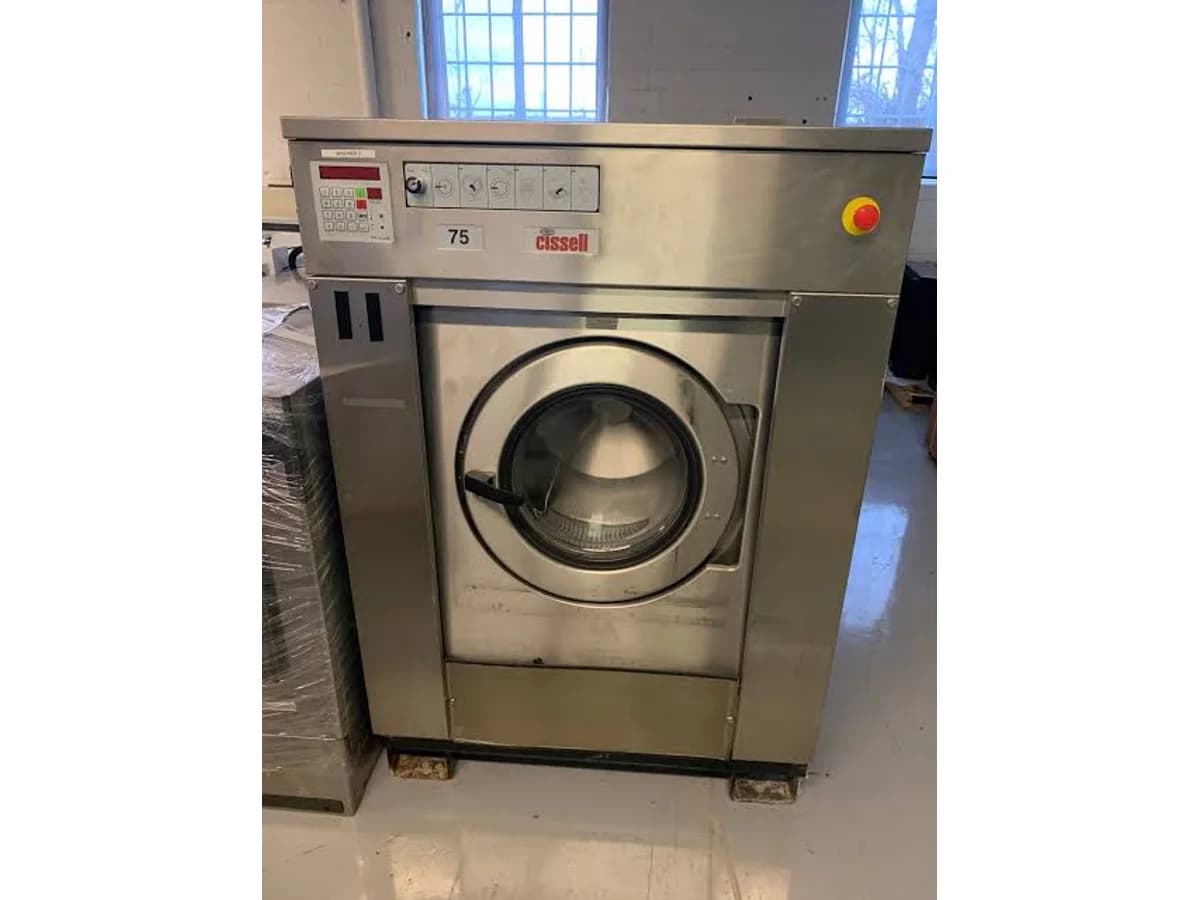 Front-loading Cissell commercial washer