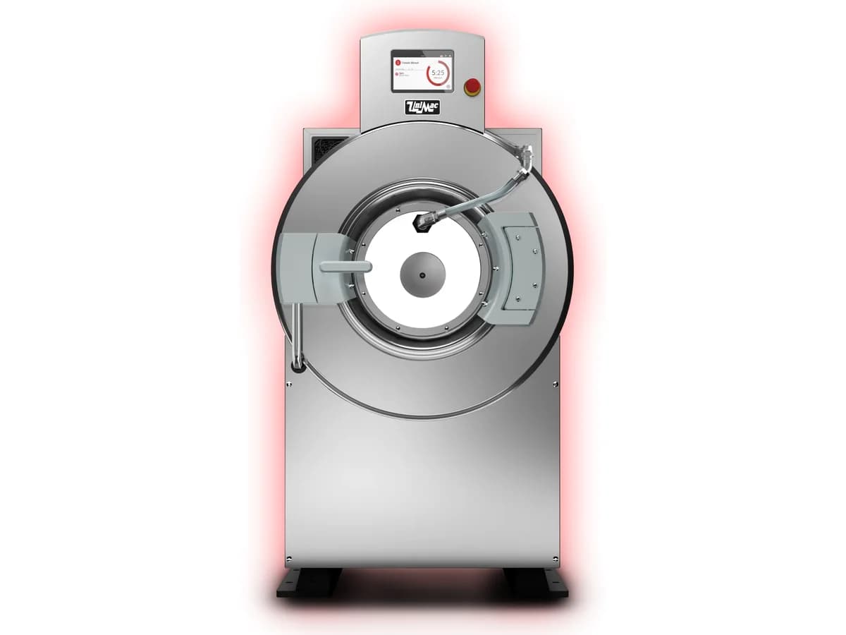 Front view of a UniMac commercial washer