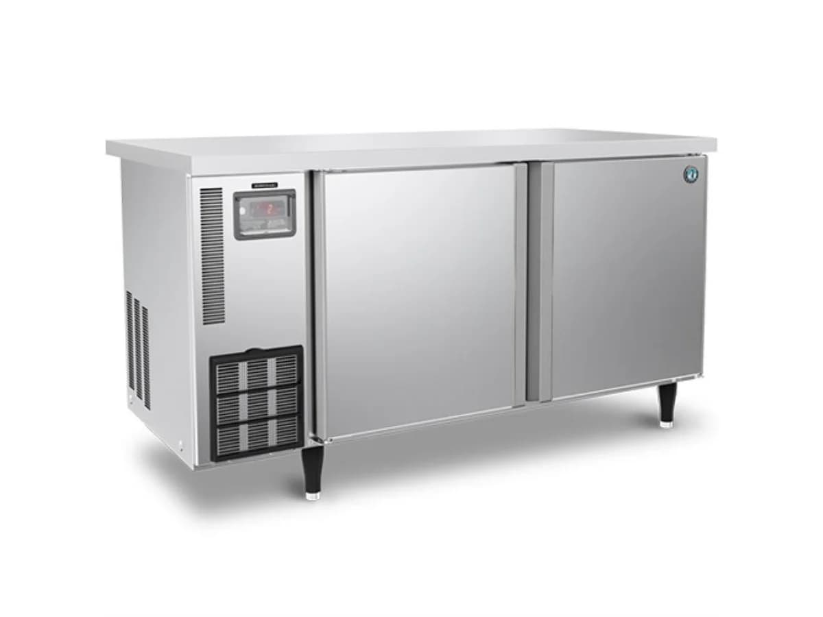 Two-door stainless undercounter refrigerator for commercial kitchens